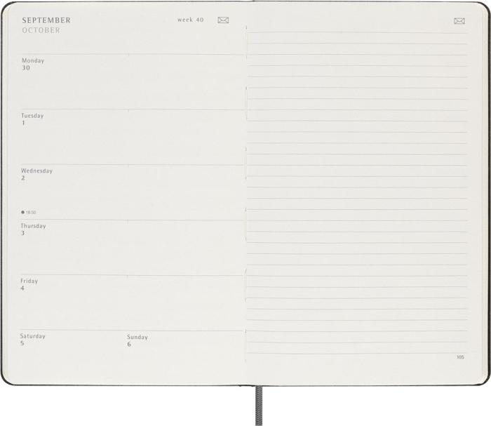 Moleskine M+ Plan Weekly Large Black 2024 