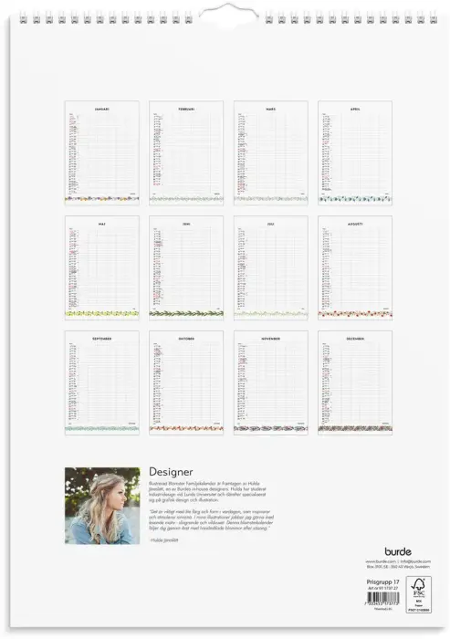 Familjekalender Illustrerad blomster 2027