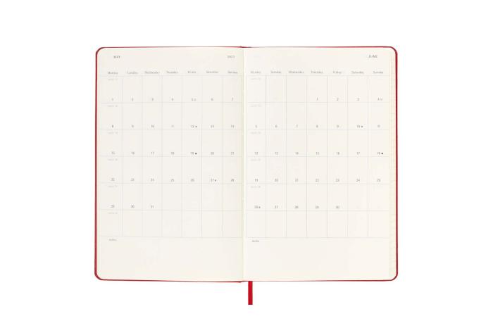Moleskine Veckokalender L Red Hard 2022-2023