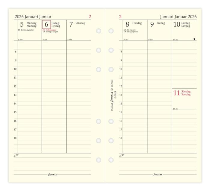 Filofax Dagbok Personal Vertikal V/U 2026