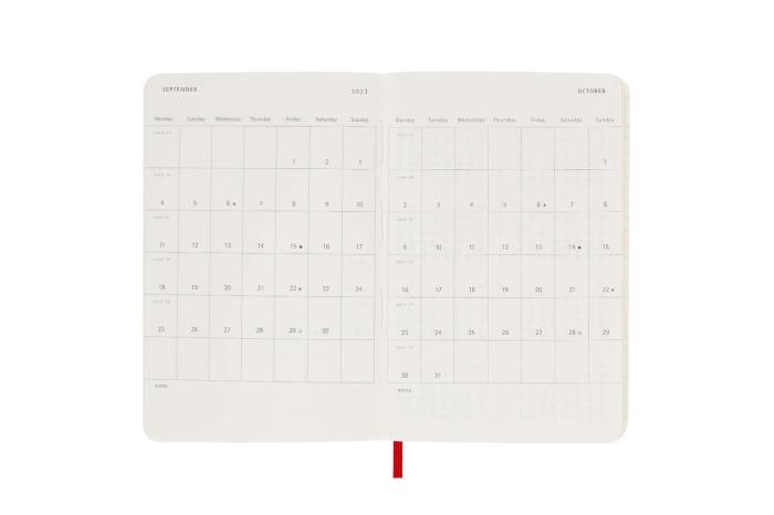 Moleskine Veckokalender Pocket soft 22/23 Röd