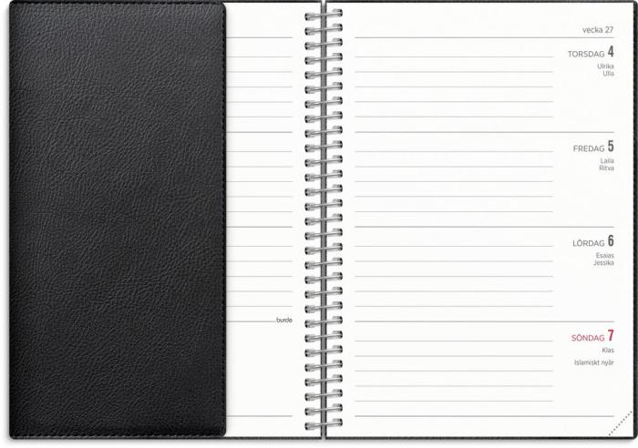 Kalender Senator A6 Twist svart 2024-2025