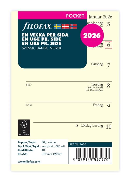 Filofax Dagbok Pocket V/S 2026
