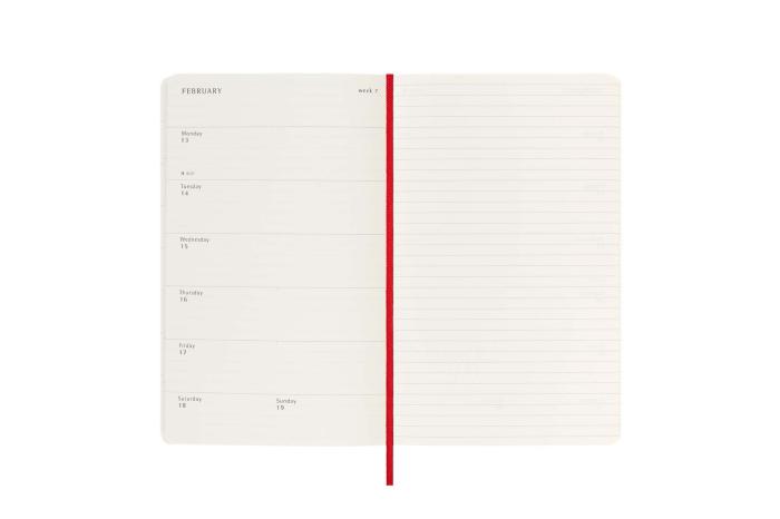 Moleskine Veckokalender L Soft röd 22/23