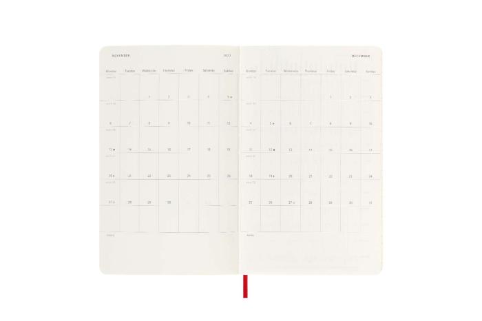 Moleskine Veckokalender L Soft röd 22/23