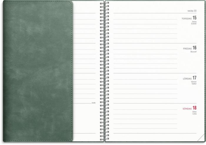 Kalender Senator A5 Twist grön 2024-2025