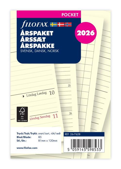 Filofax Årspaket Pocket 2026