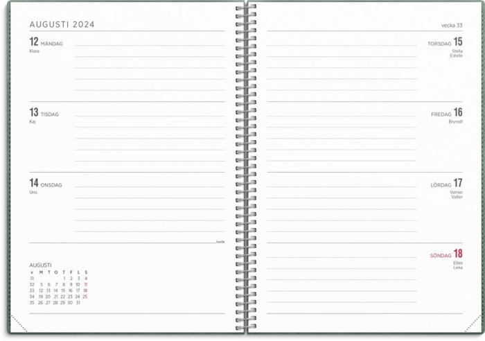 Kalender Senator A5 Twist grön 2024-2025