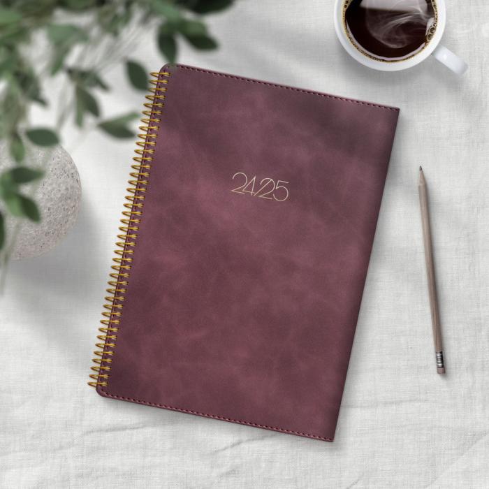 Kalender Senator A5 Twist Burgundy 2024-2025