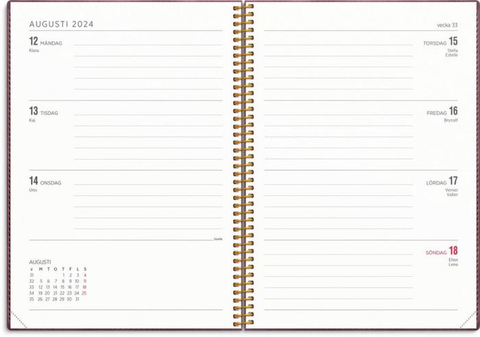 Kalender Senator A5 Twist Burgundy 2024-2025
