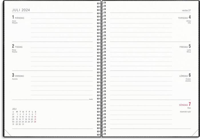 Kalender Senator A5 Twist svart 2024-2025