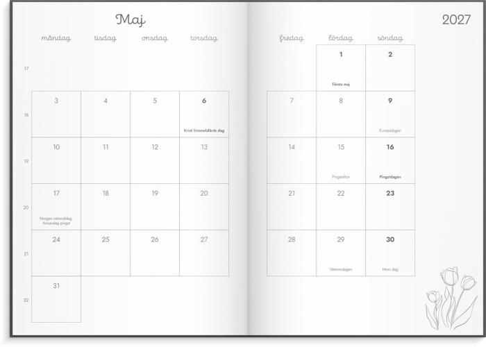 Kalender Doodle inbunden 2026-2027