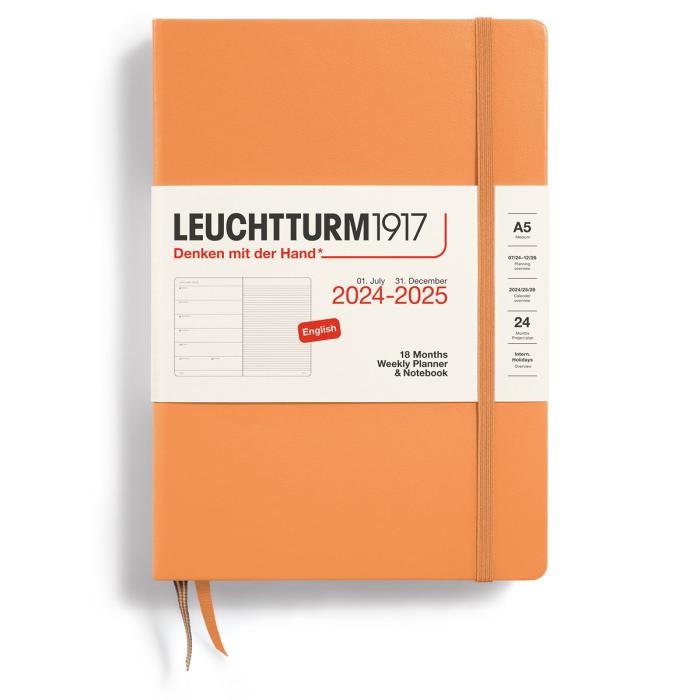 Weekly Planner/Notebook 18m 24-25 A5 Apricot
