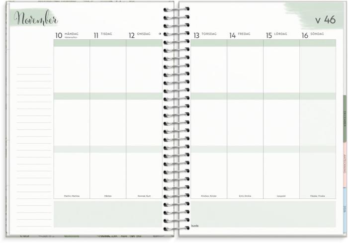 Kalender 2025 Life Organizer grön 
