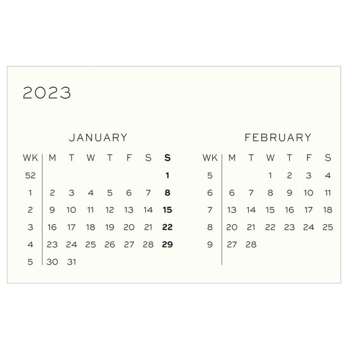 Kalender Leuchtturm1917 A5 Soft Vecka/uppslag Black 2023