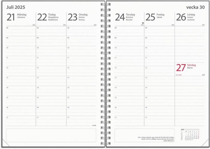 Kalender Study A5 Textile Grå 2024-2025 