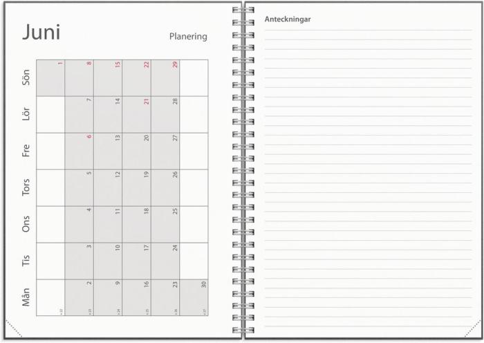 Kalender Study A5 Textile Grå 2024-2025 