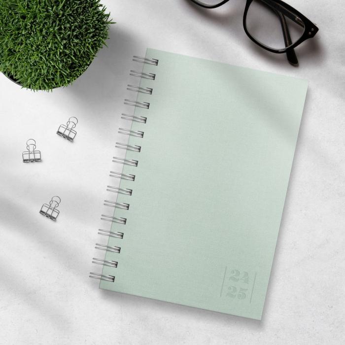Kalender Dagbok Textile grön 2024-2025
