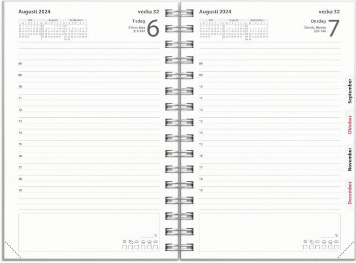 Kalender Dagbok Textile grön 2024-2025