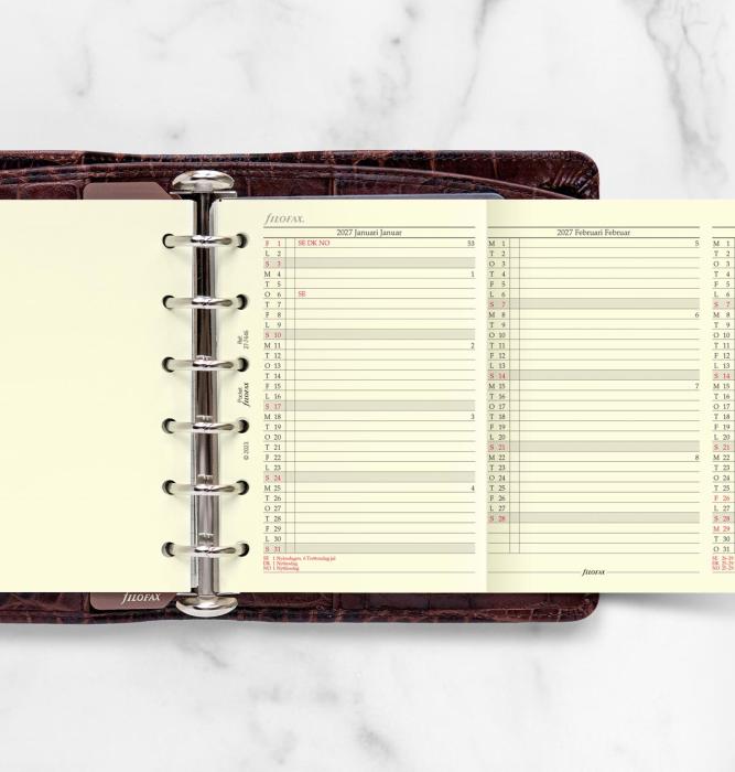 Filofax Pocket Årsplan 2027 