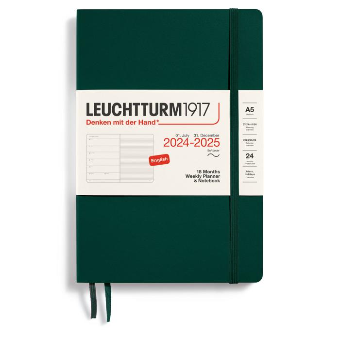 Weekly Planner/Notebook 18m 24-25 A5 Forest Green