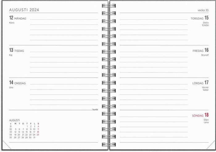 Kalender Senator A6 Textile grå 2024-2025