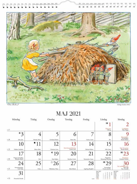 Väggkalender Elsa Beskow 2021