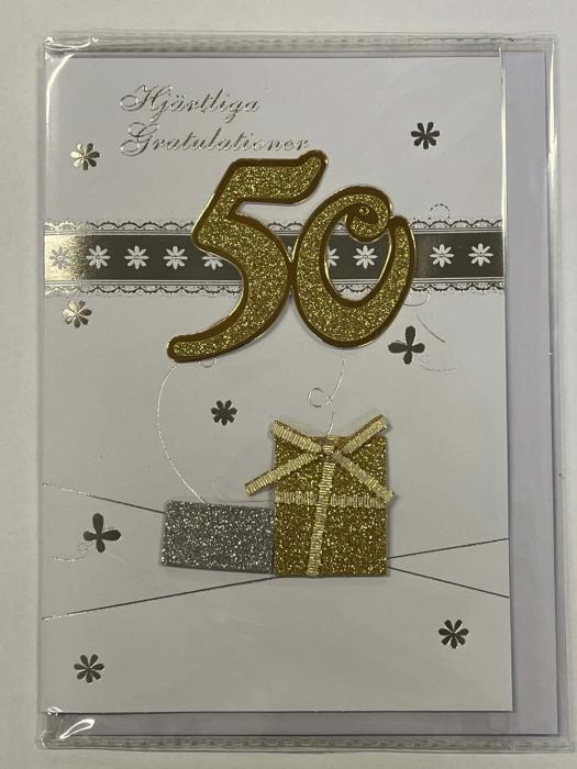 Grattiskort med kuvert - 50 år paket