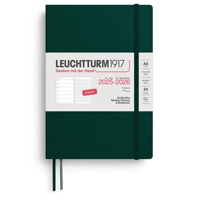 Kalender Weekly Planner/Notebook 18m 25-26 A5 Forest Green 