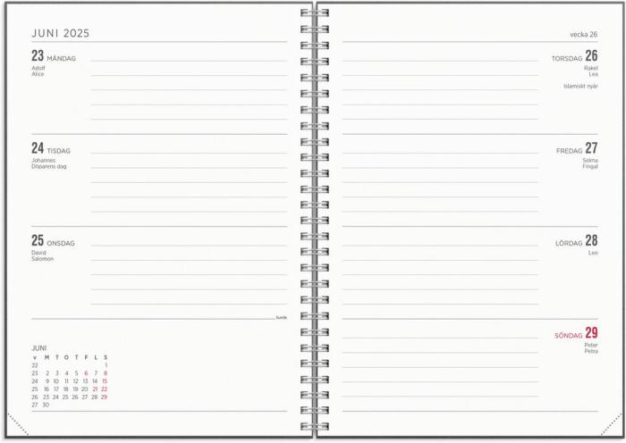 Kalender Senator A5 Textile grå 2024-2025
