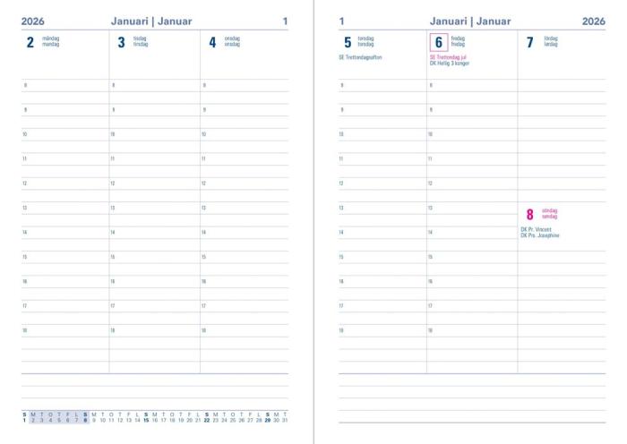 Kalender Letts Executive A5 Vertical Röd 2026