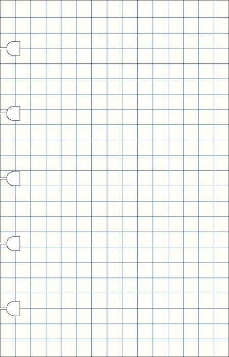 Extrablad rutade till Filofax Notebook Pocket 32 blad 100g papper
