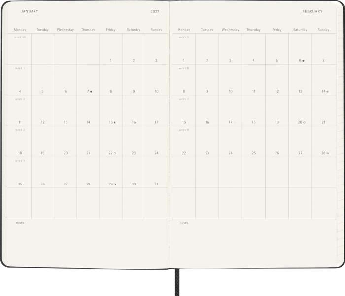 Kalender Moleskine Daily Planner Hard Large 26/27