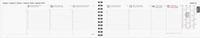 Kalender 2027 Desk calendar Europe