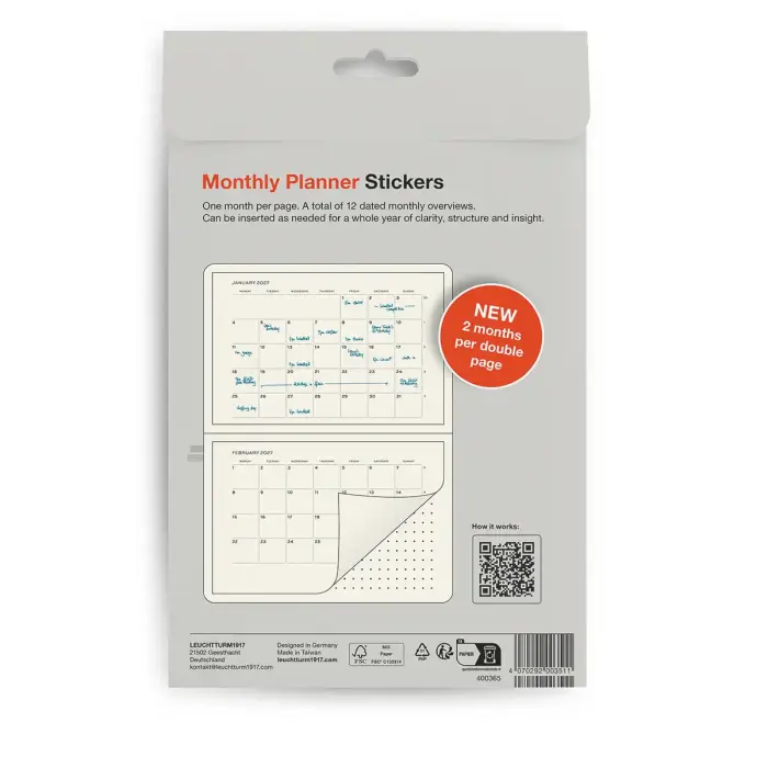 Kalender Leuchtturm Self-stick PLANNER 2027 12m Yearly