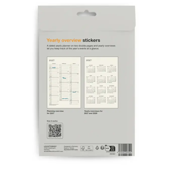 Kalender Leuchtturm Self-stick PLANNER 2027 12m Monthly