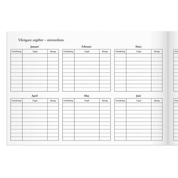Hushållets kassabok - A4 - 297x210mm