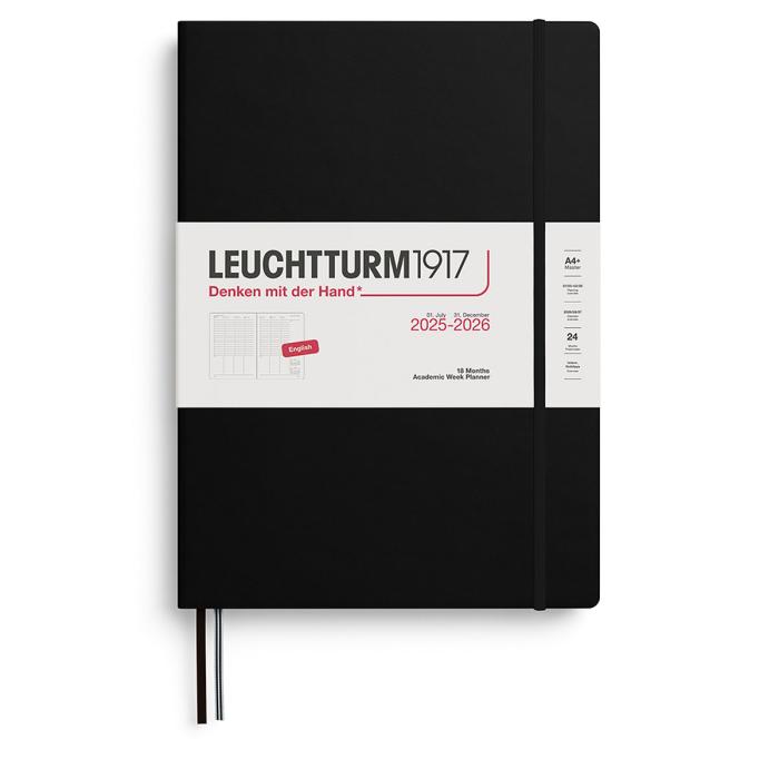 Week Planner 18m 25-26 A4+ Black