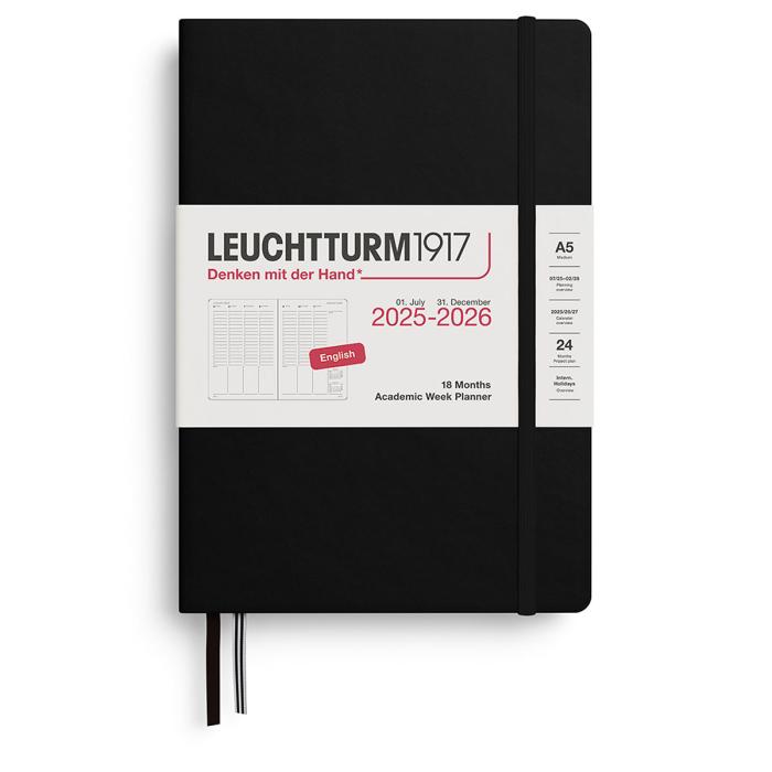 Kalender Week Planner hard 18m 25-26 A5 Black 