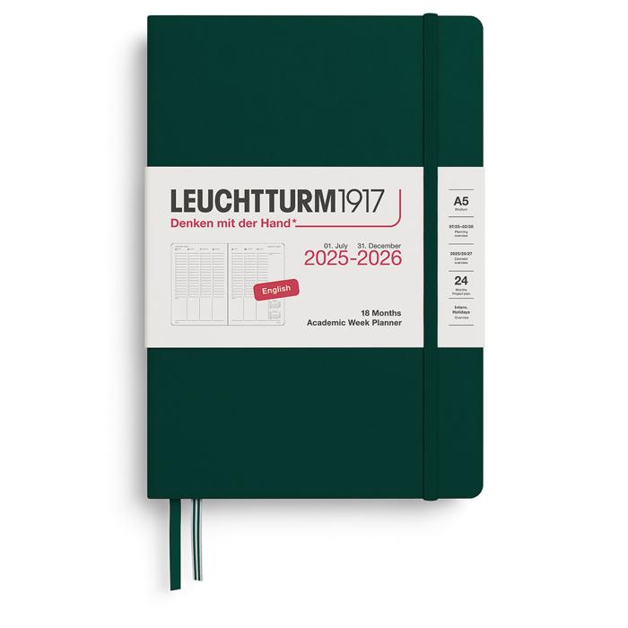 Kalender Week Planner hard 18m 25-26 A5 Forest Green