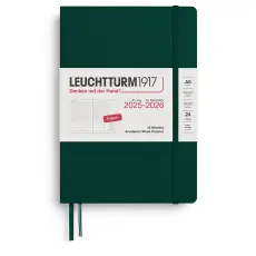 Week Planner hard 18m 25-26 A5 Forest Green