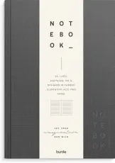 Notebook Textile dark grey lined A5