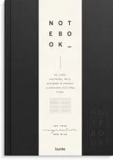Notebook Textile black lined A5