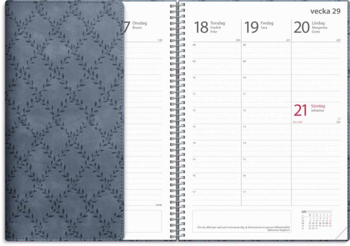 Kalender Study A5 Twist blå 2023-2024