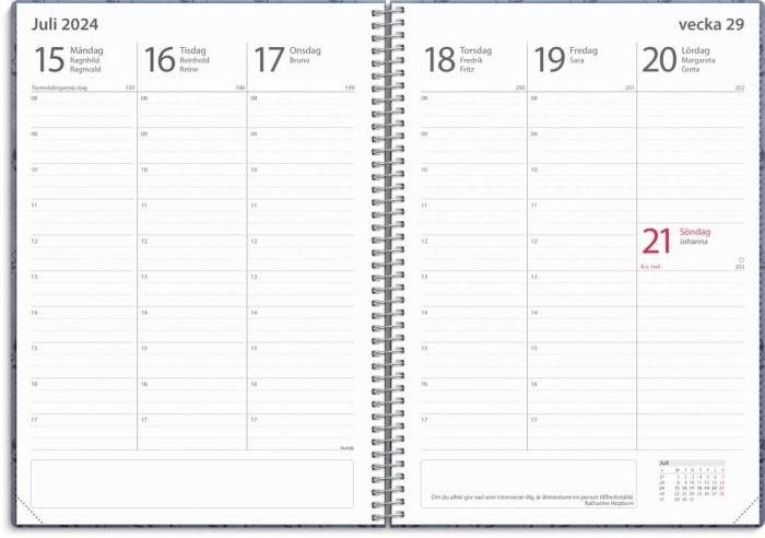 Kalender Study A5 Twist blå 2023-2024