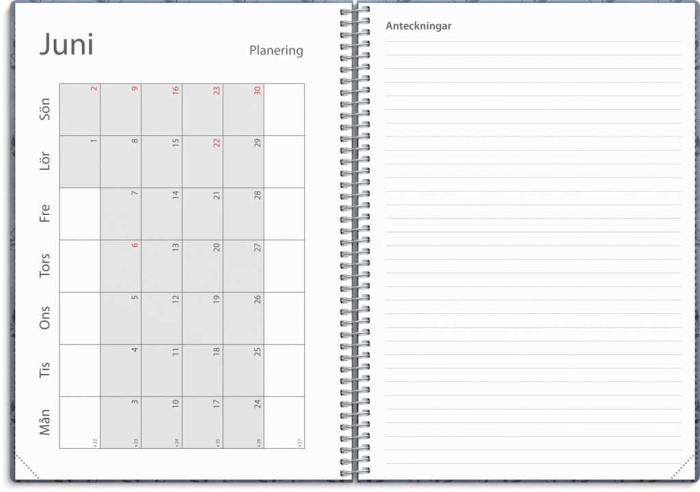 Kalender Study A5 Twist blå 2023-2024