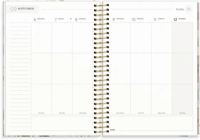 Kalender 2027 Life Organizer blommor 