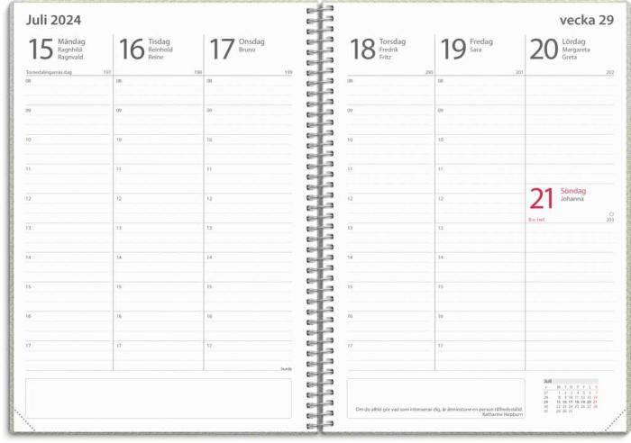 Kalender Study A5 Twist grön 2023-2024