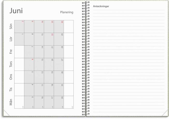 Kalender Study A5 Twist grön 2023-2024