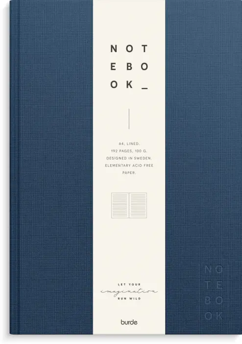 Notebook Textile dark blue lined A4